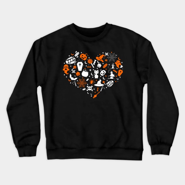 Love Halloween Heart Crewneck Sweatshirt by KsuAnn